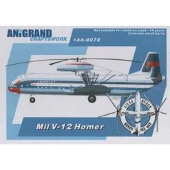 Anigrand Craftswork Mil V-12 Homer. World's Largest Helicopter. Inclut Bonus Kits Of The YaK-24 Horse / Kamov Ka-60 / Kamov A-16. In 1961, The Sovie