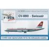 Maquette Avion Swissair Convair 880 Laser Decals 1/144 - F-rsin Plastic P4044 -Hasegawa Soldes f rsin frp4044 swissair convair 880 laser decals 1 144 f rsin plasti