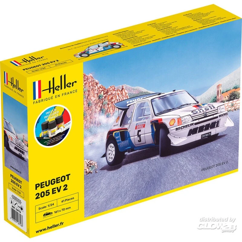 Heller Maquette STARTER KIT (Kit De Démarrage) Peugeot 205 EV 2 3 Heller Maquette STARTER KIT (Kit De Démarrage) Peugeot 205 EV 2