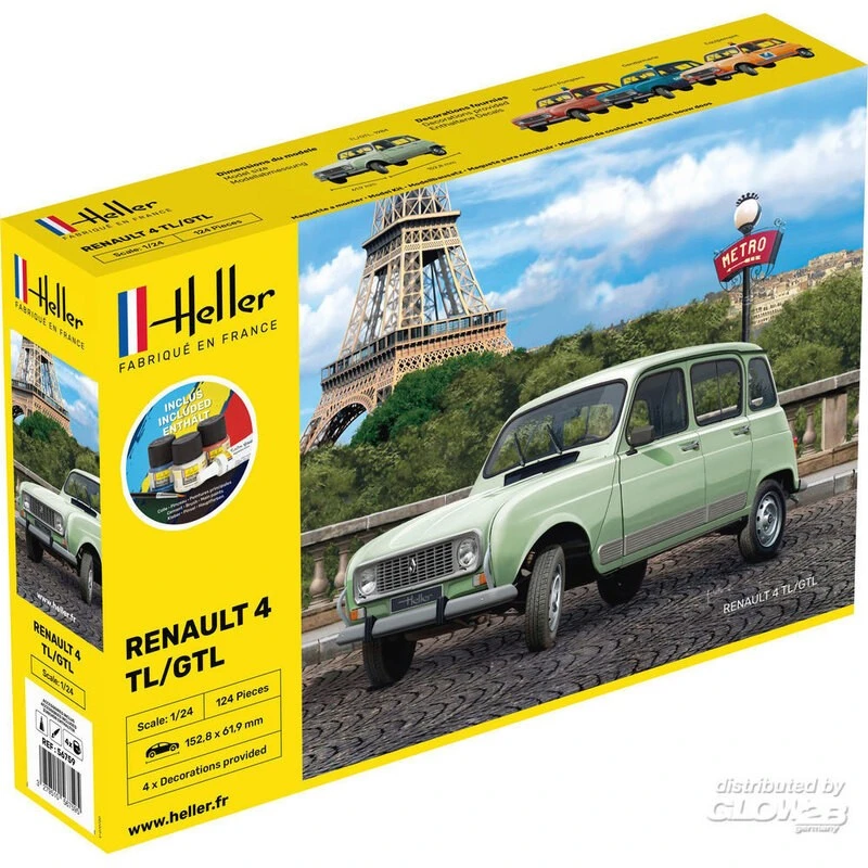 Heller Maquette STARTER KIT (Kit De Démarrage) Renault 4l 4 Heller Maquette STARTER KIT (Kit De Démarrage) Renault 4l – Image 2