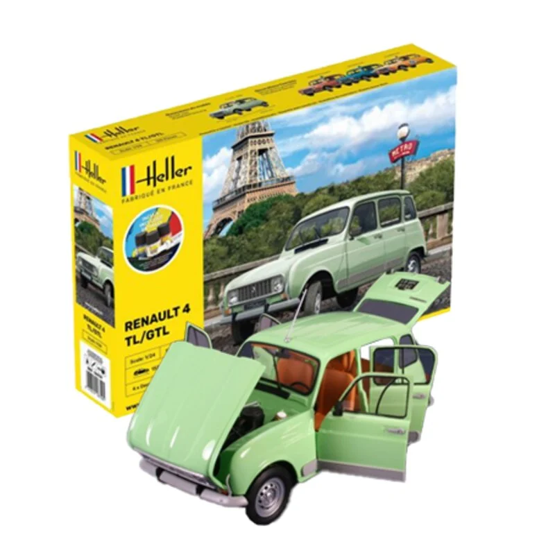 Heller Maquette STARTER KIT (Kit De Démarrage) Renault 4l 3 Heller Maquette STARTER KIT (Kit De Démarrage) Renault 4l