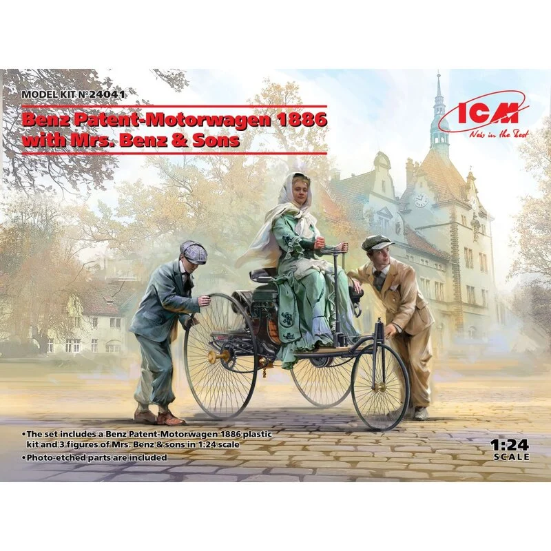ICM: Benz Patent-Motorwagen 1886 With Mrs. Benz & Sons In 1:24 3 ICM: Benz Patent-Motorwagen 1886 With Mrs. Benz & Sons In 1:24