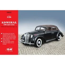 ICM Maquette Admiral Cabriolet With Open Cover - WWII German Passenger Car