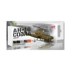 Kit De Peinture Acrylique Pour Hélicoptère D'attaque Américain ICM Bell AH-1G Cobra (conçu Pour être Utilisé Avec Les Kits ICM) -Hasegawa Soldes icm icm3001 kit de peinture acrylique pour helicoptere d attaque ameri 2