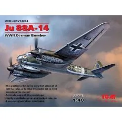 Junkers Ju-88A-14 WWII Bomber Allemand Ce Kit Particulier Est La Première Tentative De L'ICM Pour Libérer Ju 88A-14 Kit Plastiqu