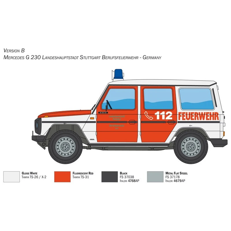 Italeri Maquette Mercedes G230 Pompiers 8 Italeri Maquette Mercedes G230 Pompiers – Image 6