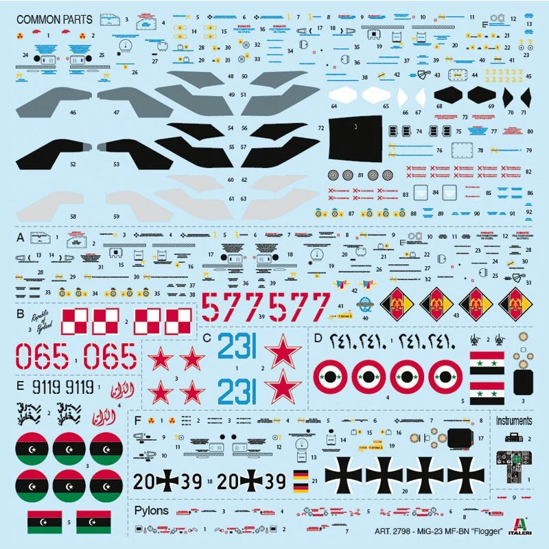 Italeri DÉCALQUES FLOGGERSUPER Mikoyan MiG-23MF / BN POUR 6 VERSIONS - FEUILLE D'INSTRUCTIONS COULEUR Conçu Et Développé Dans La Dernièr 4 Italeri DÉCALQUES FLOGGERSUPER Mikoyan MiG-23MF / BN POUR 6 VERSIONS - FEUILLE D'INSTRUCTIONS COULEUR Conçu Et Développé Dans La Dernièr – Image 2