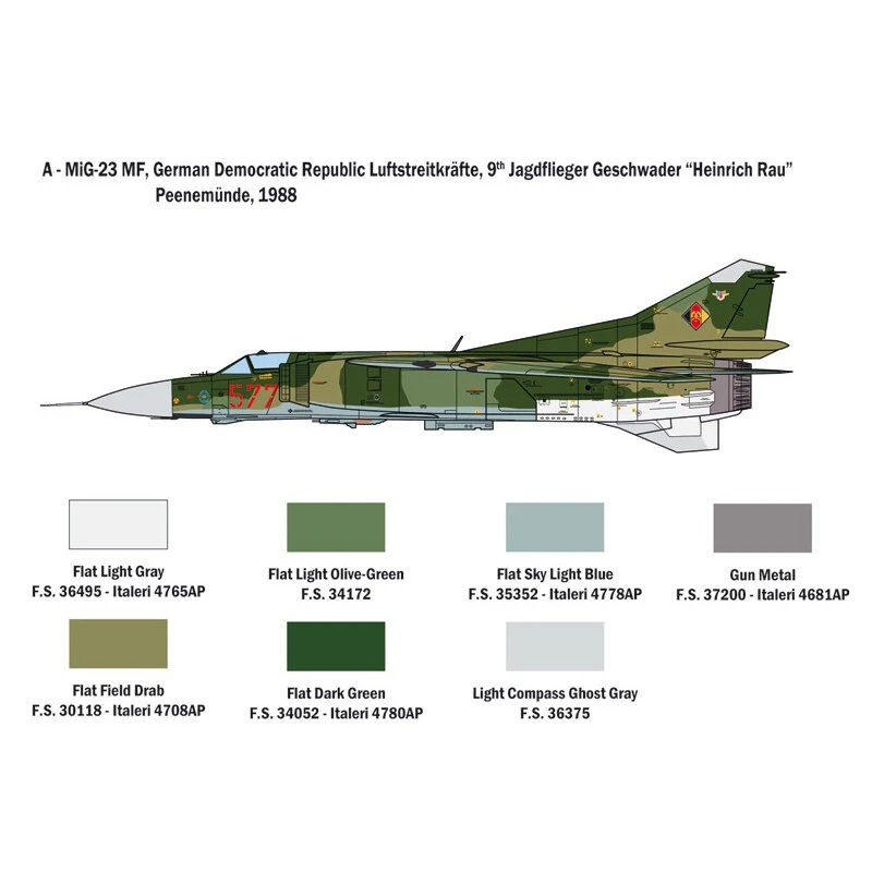 Italeri DÉCALQUES FLOGGERSUPER Mikoyan MiG-23MF / BN POUR 6 VERSIONS - FEUILLE D'INSTRUCTIONS COULEUR Conçu Et Développé Dans La Dernièr 5 Italeri DÉCALQUES FLOGGERSUPER Mikoyan MiG-23MF / BN POUR 6 VERSIONS - FEUILLE D'INSTRUCTIONS COULEUR Conçu Et Développé Dans La Dernièr – Image 3