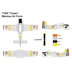 Miniwings Maquette Avion Trident Nord-américain T-28A - Mexique