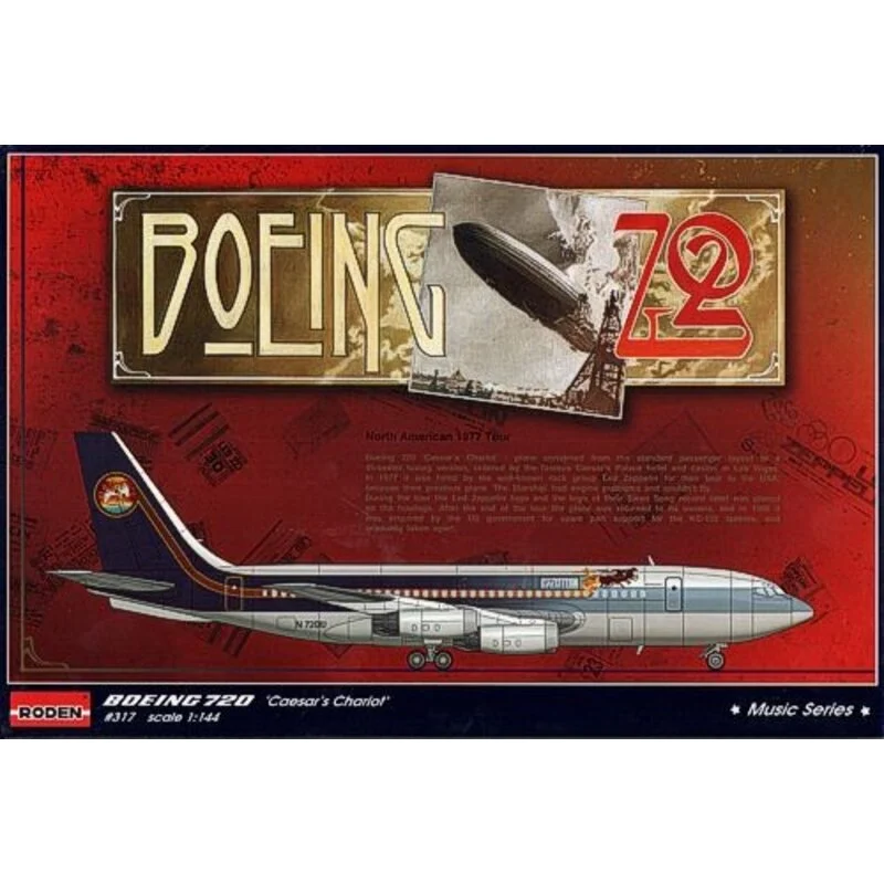 Roden Maquette Avion Boeing 720 N7224U Caesars Chariot Led Zeppelin North American Tour Summer 1977 3 Roden Maquette Avion Boeing 720 N7224U Caesars Chariot Led Zeppelin North American Tour Summer 1977